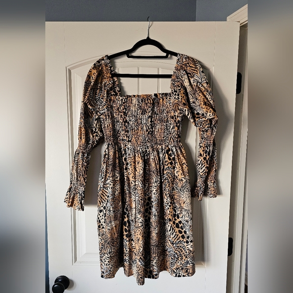 NWT Lilly Pulitzer Animal Print Puff Sleeve Dress - Picture 4 of 6
